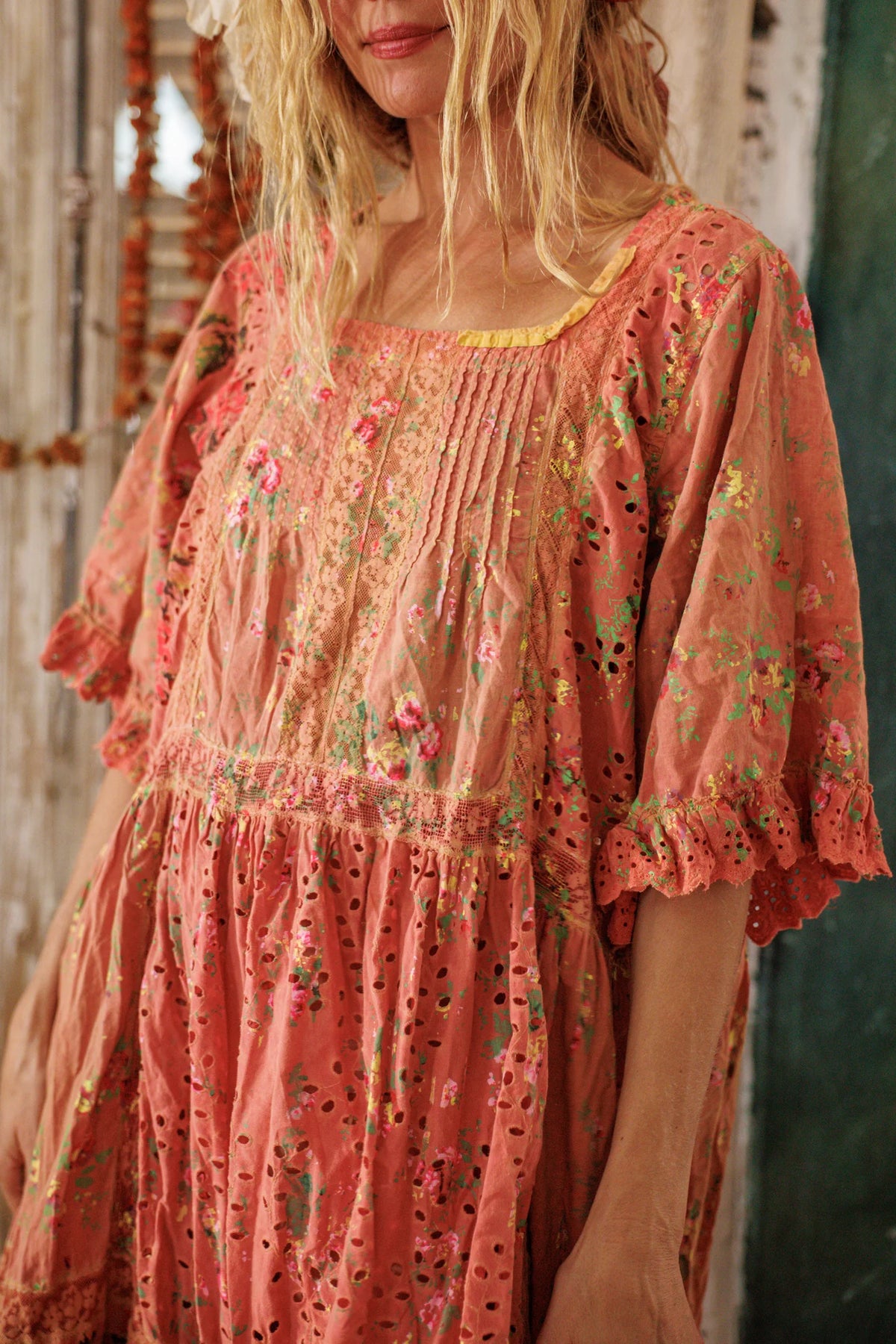 Floral Print Eyelet Calla Dress