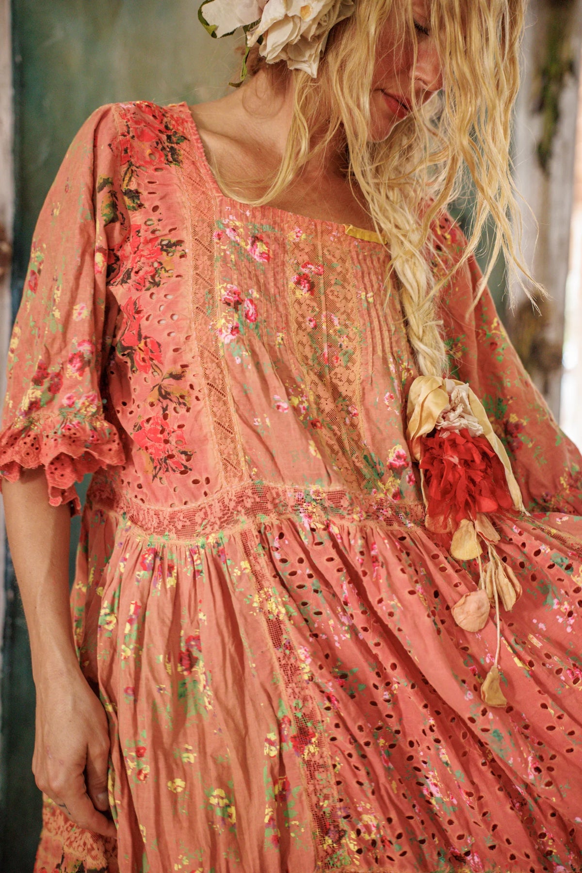 Floral Print Eyelet Calla Dress