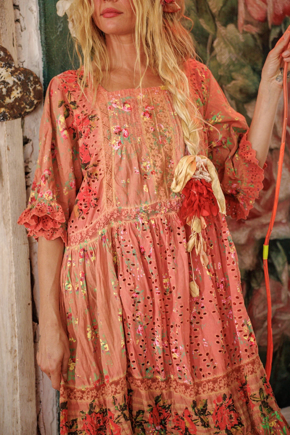 Floral Print Eyelet Calla Dress