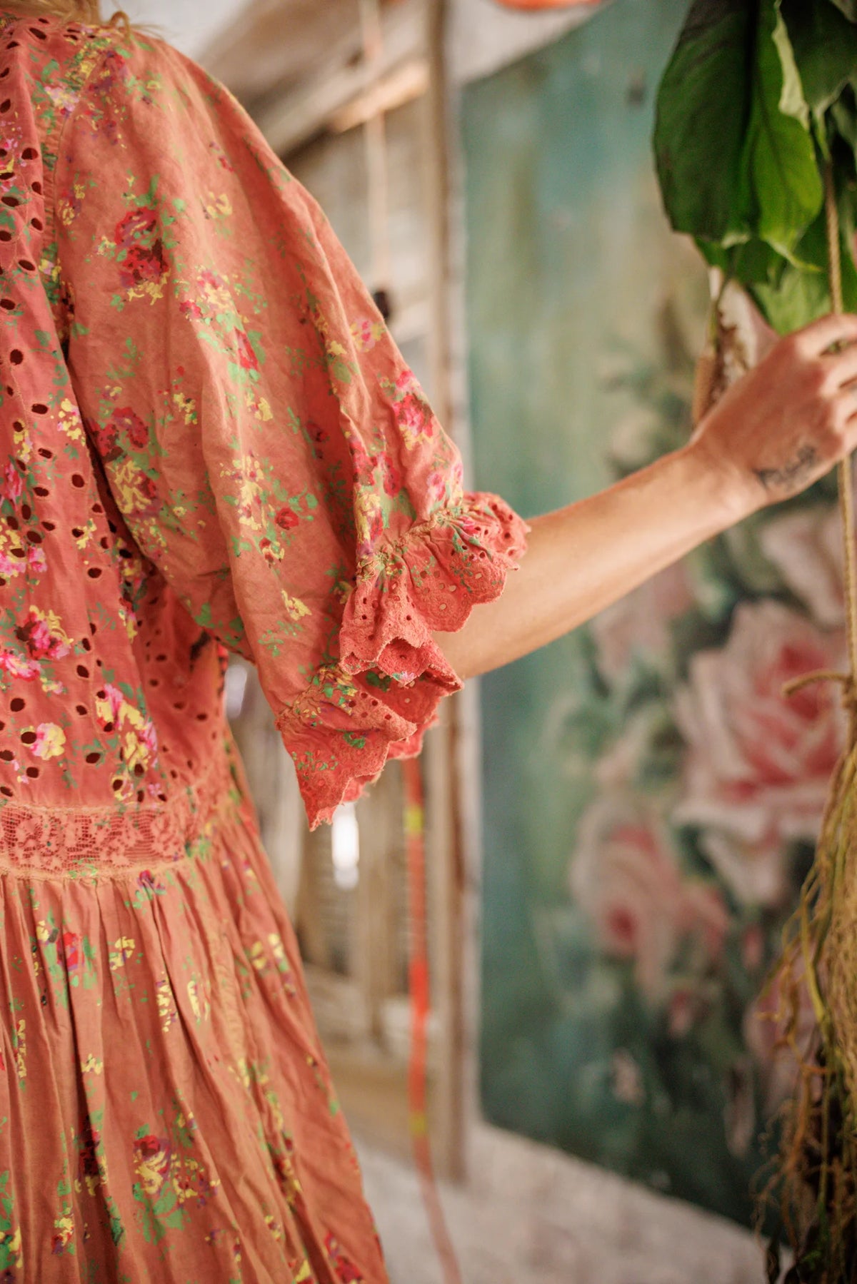 Floral Print Eyelet Calla Dress