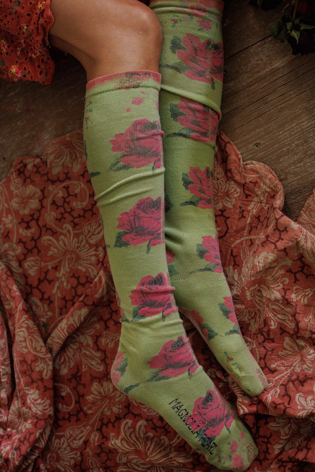 Vibrant Rose OTK Socks