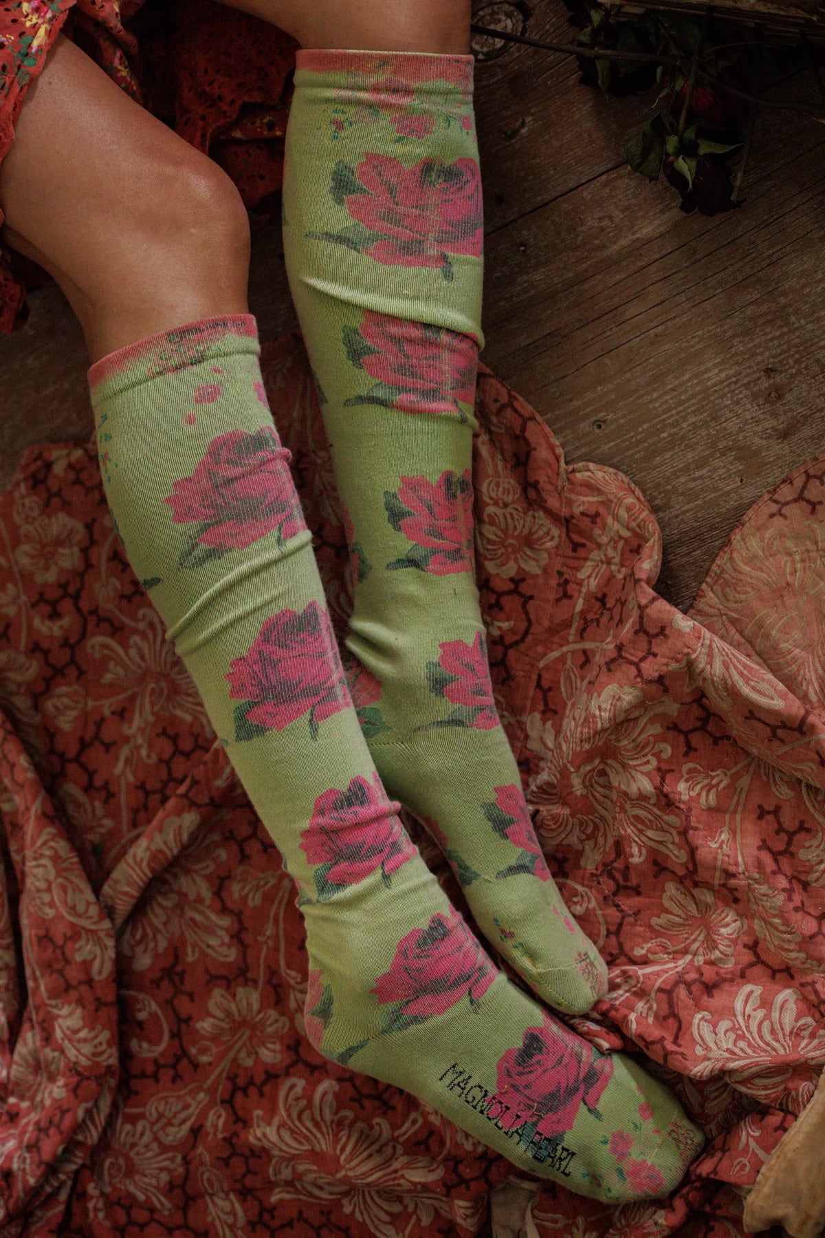 Vibrant Rose OTK Socks