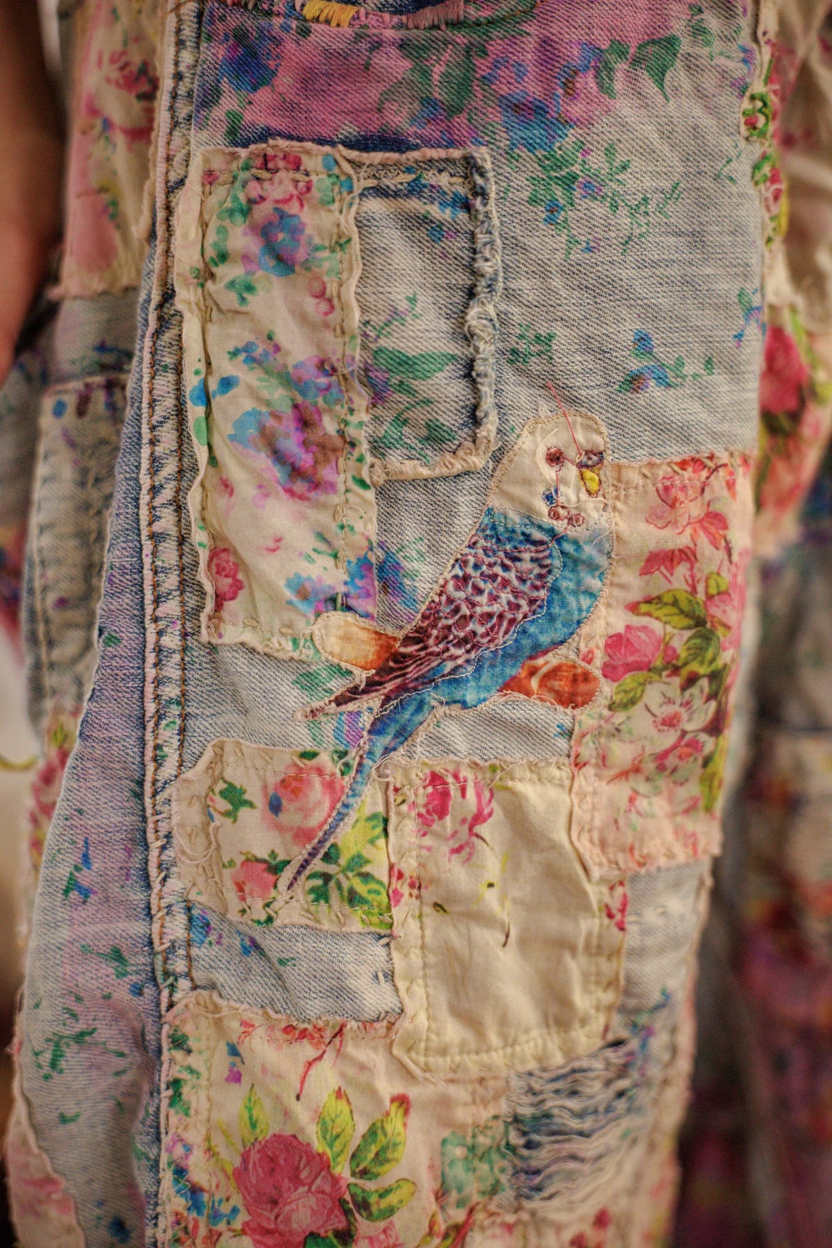 Floral Miner Denim Shorts