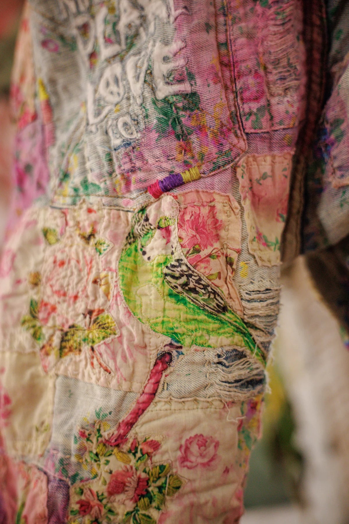 Floral Miner Denim Shorts
