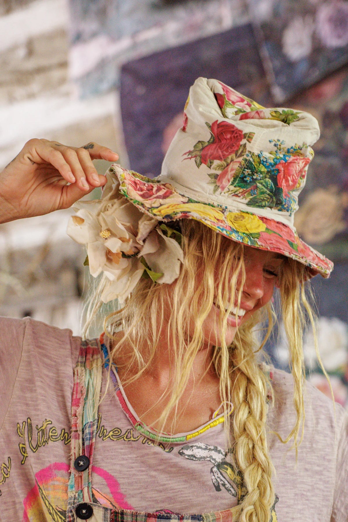 Floral Hemingway Top Hat