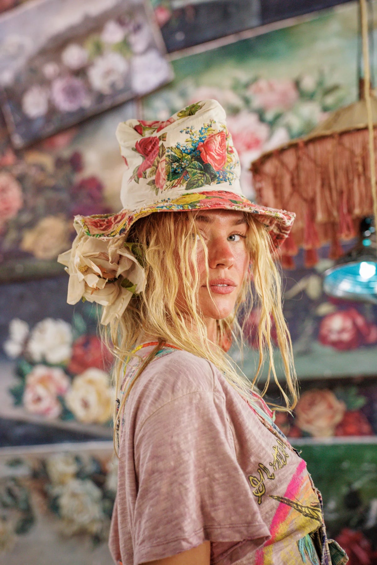 Floral Hemingway Top Hat