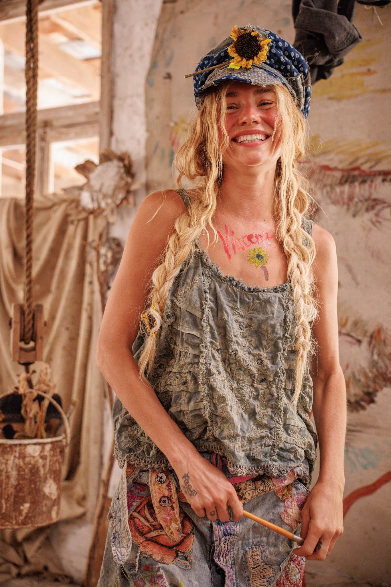 Embroidered Demri Tank