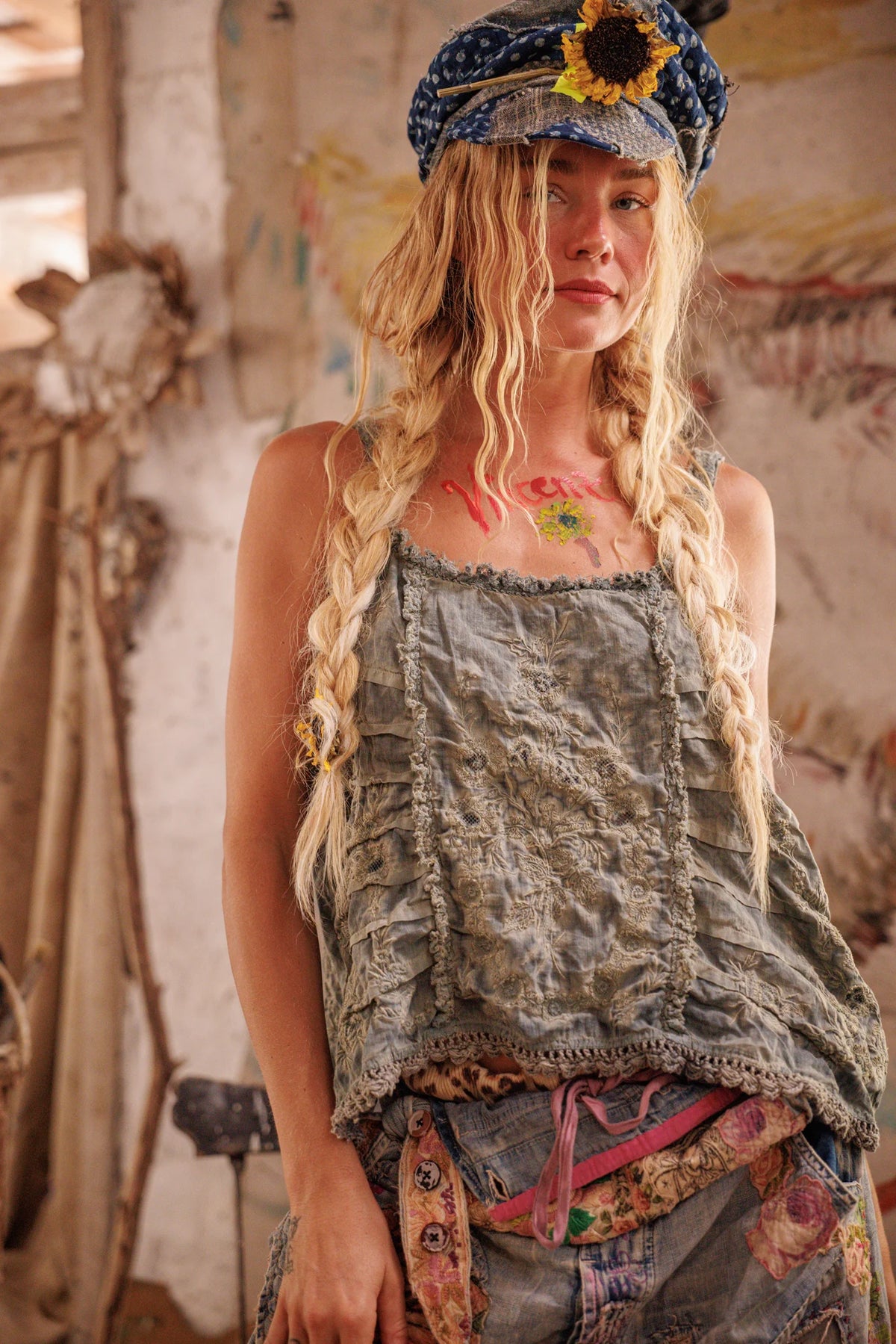 Embroidered Demri Tank