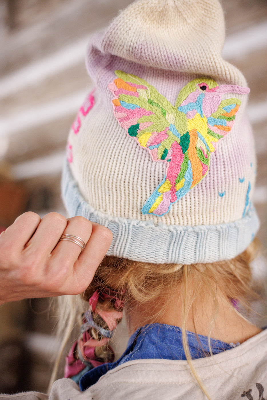 Embroidered Love Beanie