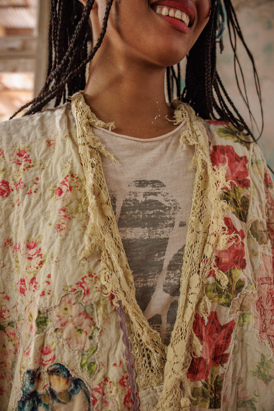 Floral Patchwork Vijji Kimono