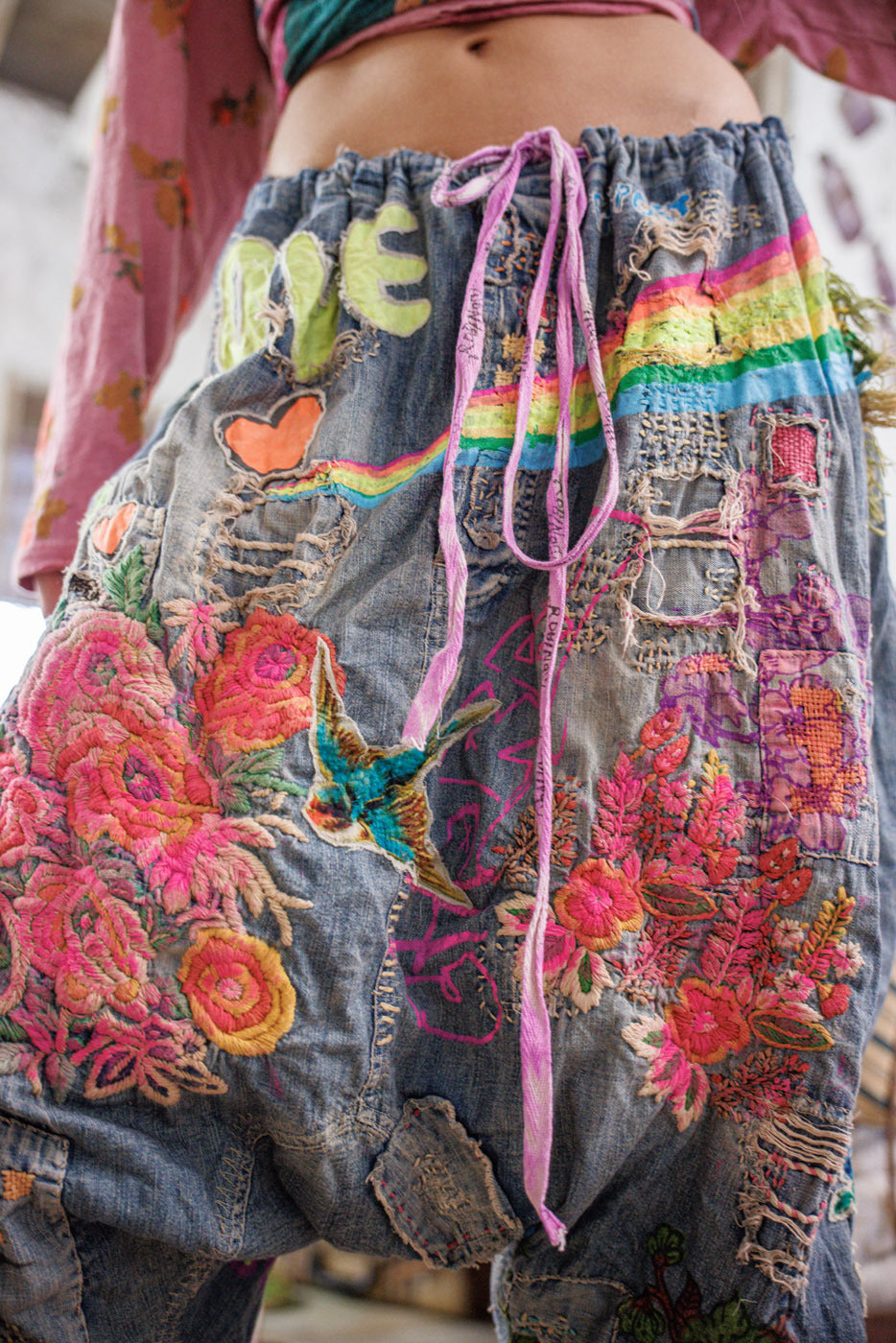 Embroidered Art Graphic Frankie Denims