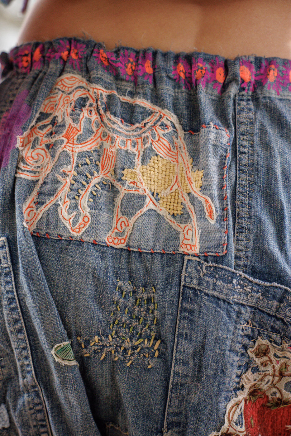 Embroidered Art Graphic Frankie Denims