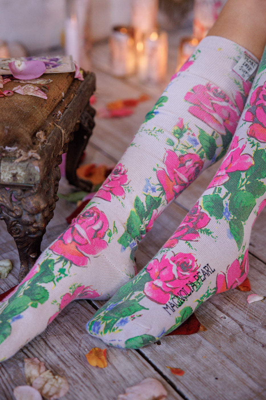 Big Rose OTK Socks