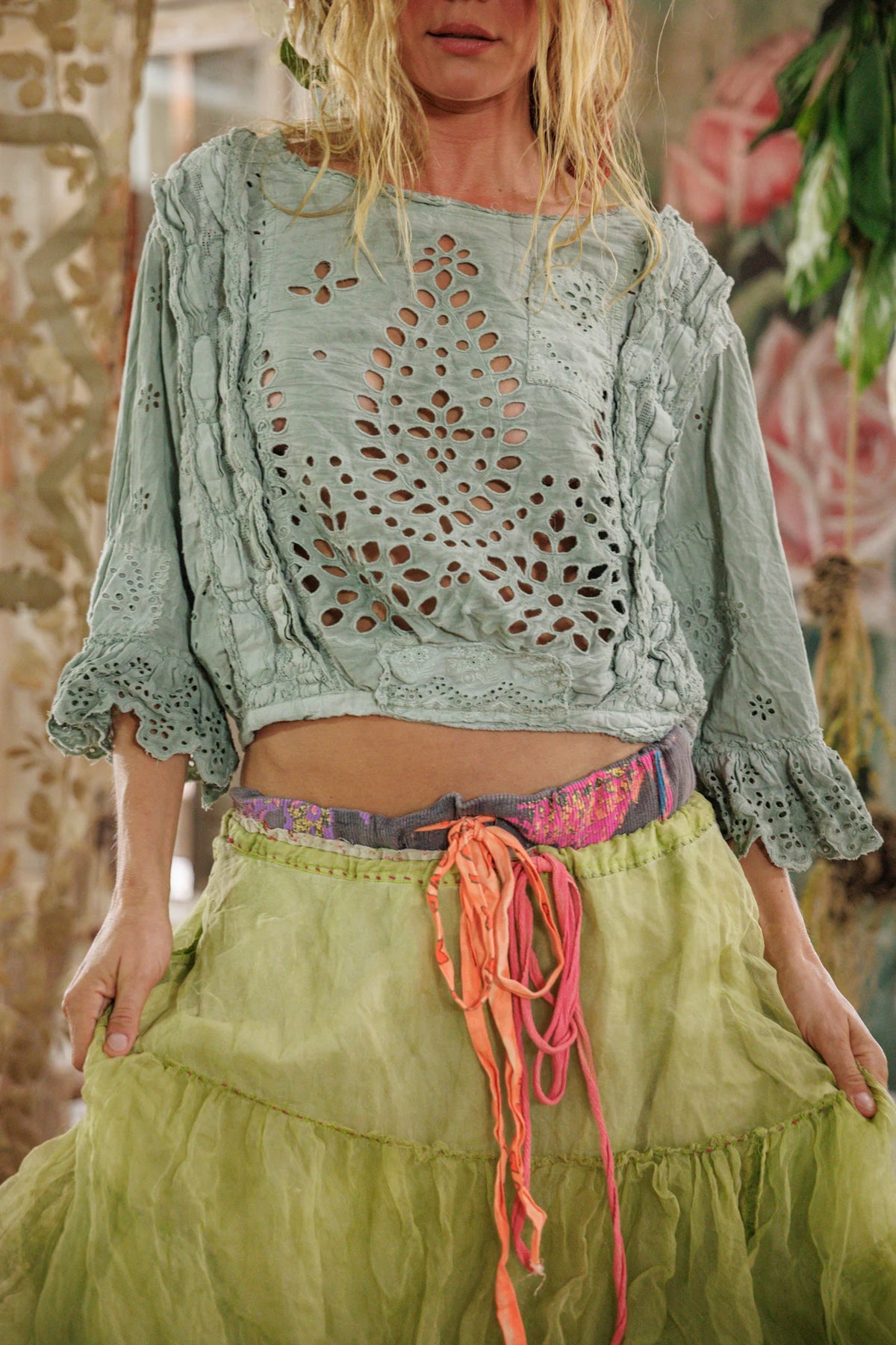 Eyelet Pinny Blouse