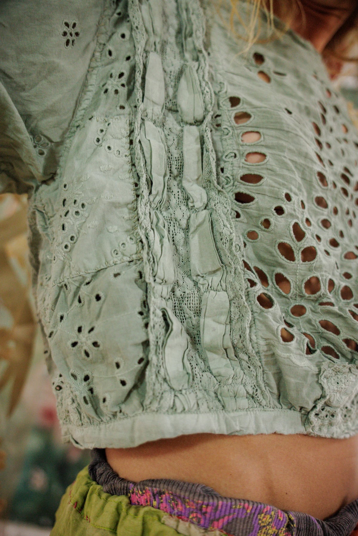 Eyelet Pinny Blouse