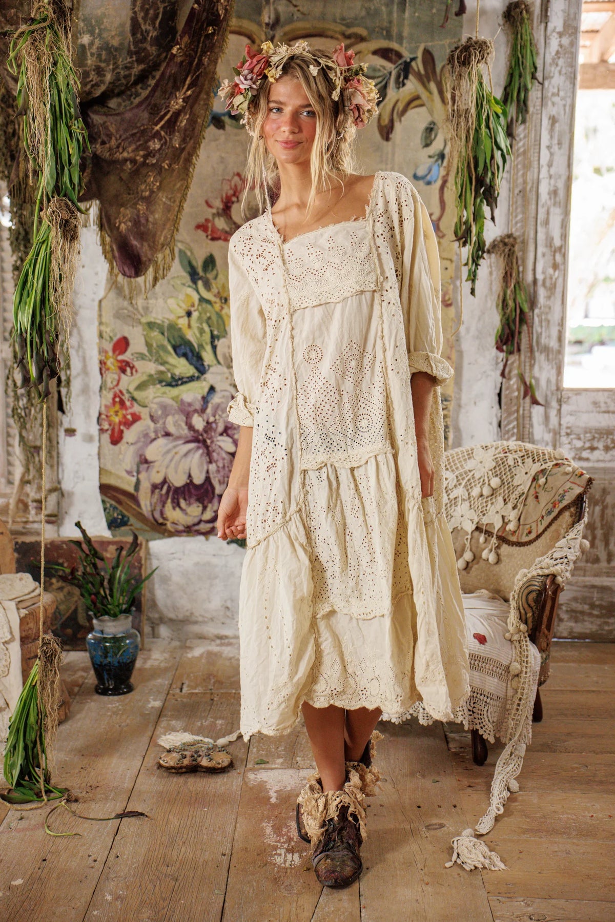 Eyelet Patchwork Helenia Dress