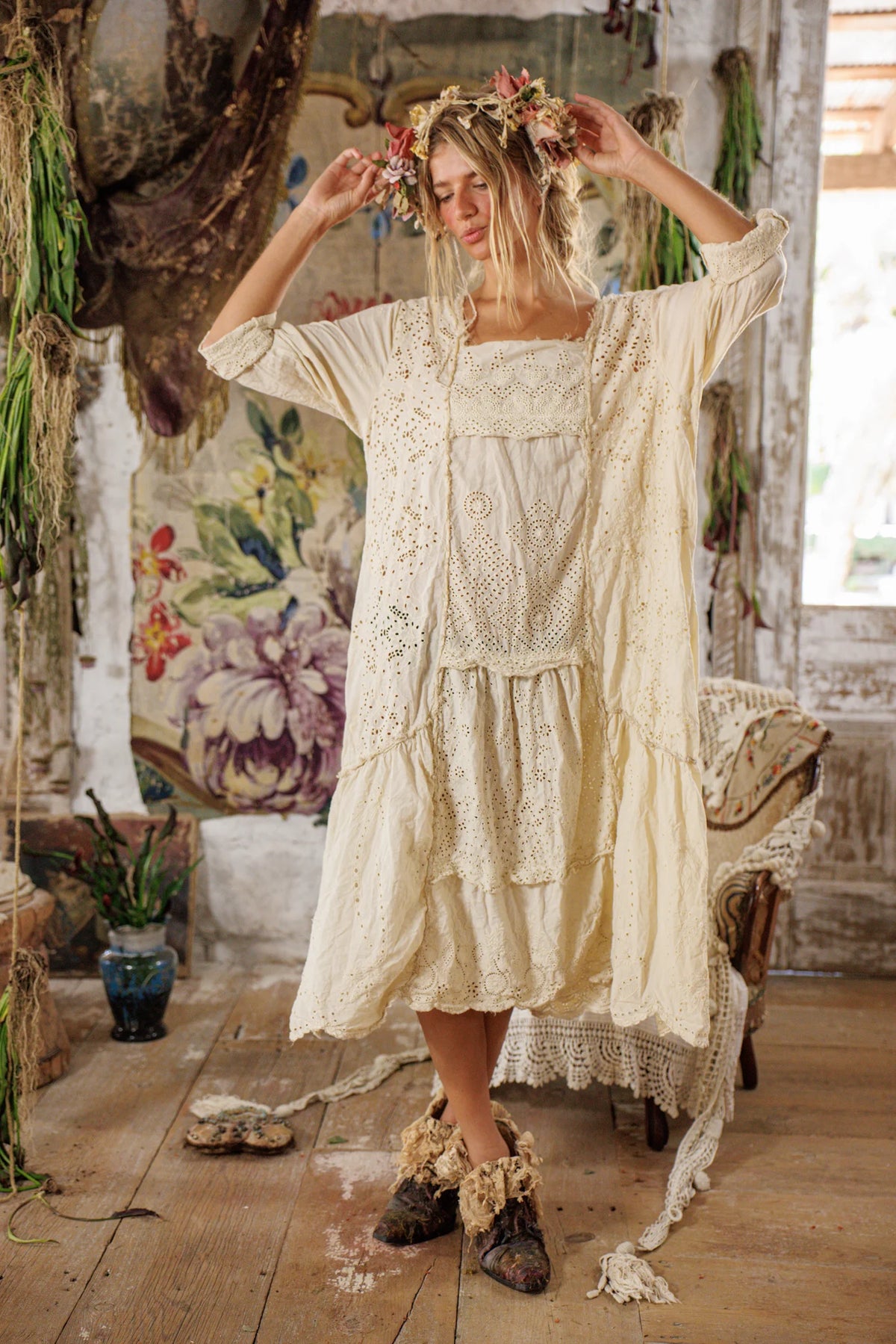 Eyelet Patchwork Helenia Dress