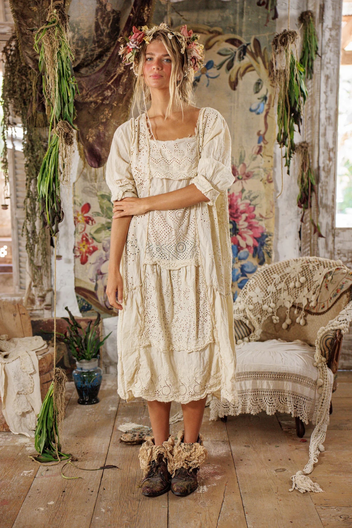 Eyelet Patchwork Helenia Dress