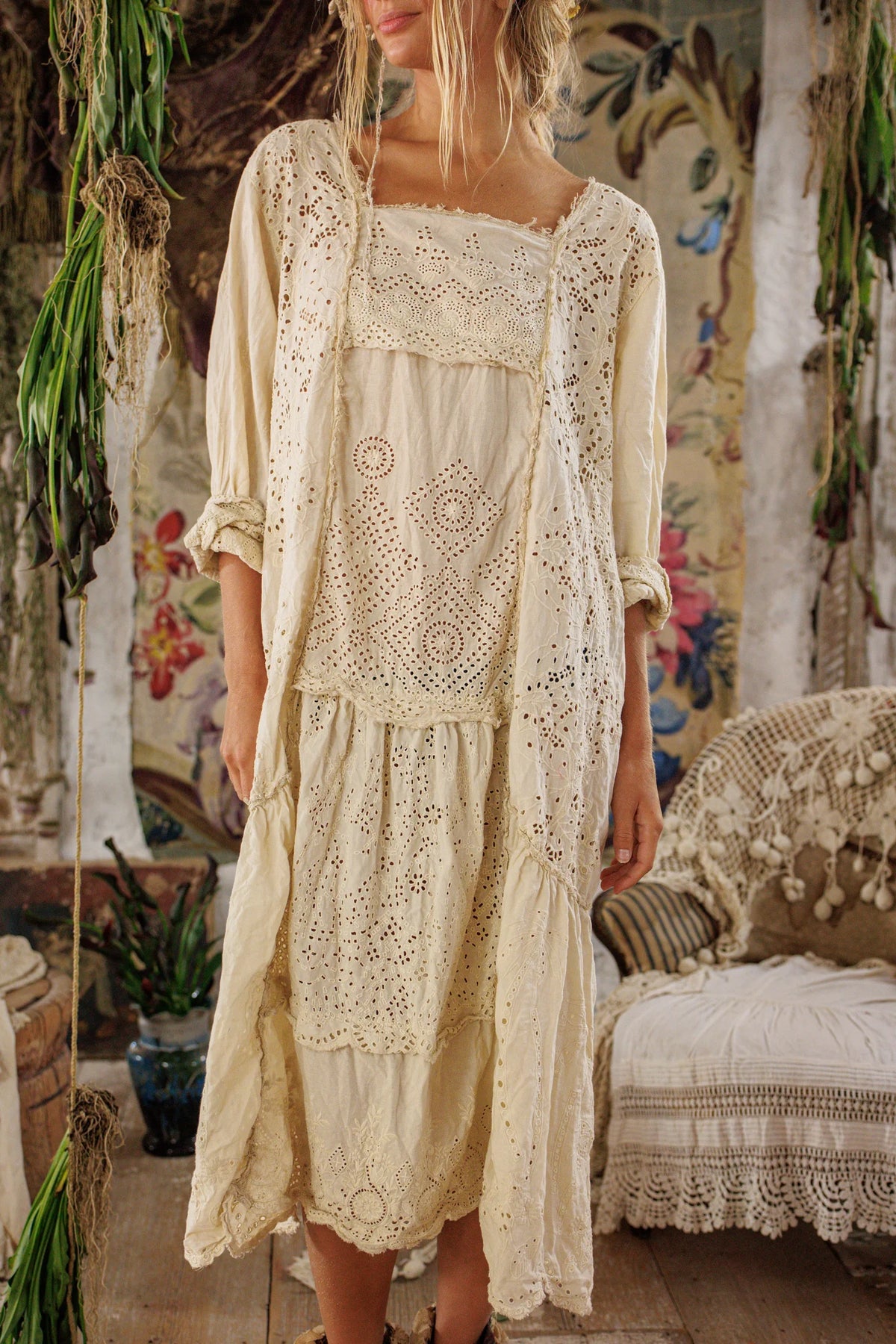 Eyelet Patchwork Helenia Dress