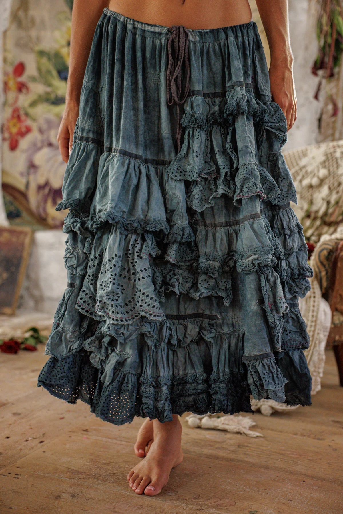 Eyelet Ruffle Guapa Skirt