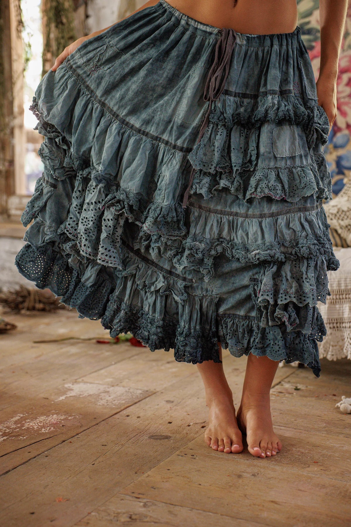 Eyelet Ruffle Guapa Skirt