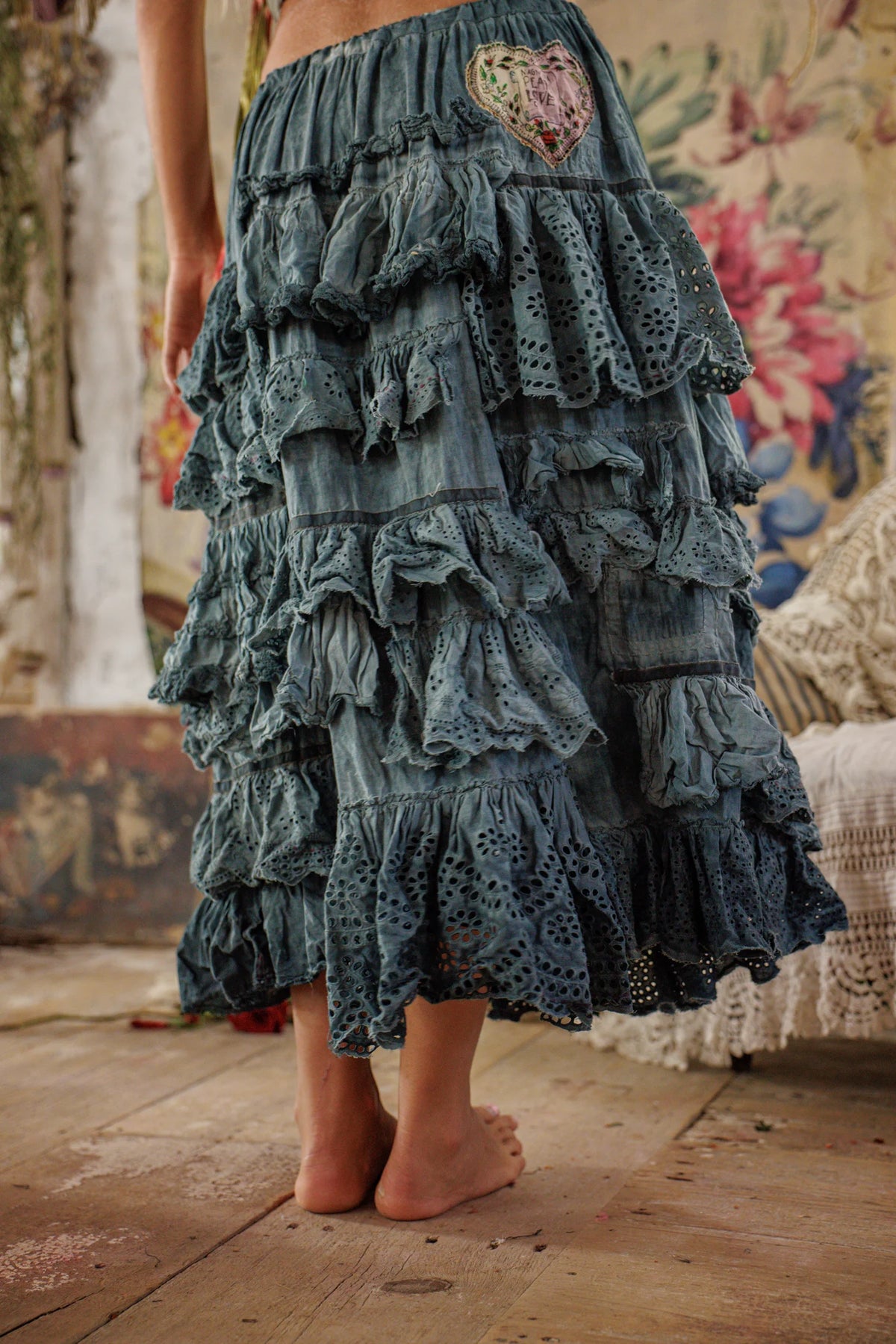 Eyelet Ruffle Guapa Skirt