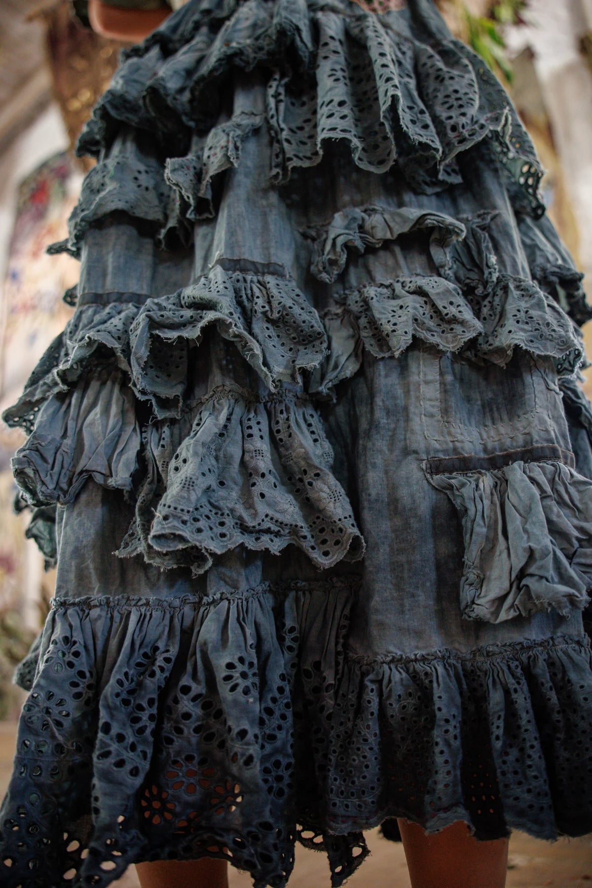 Eyelet Ruffle Guapa Skirt